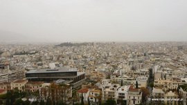 Ateny widziane ze wzgórza Akropolu - Nowe Muzeum Akropolu